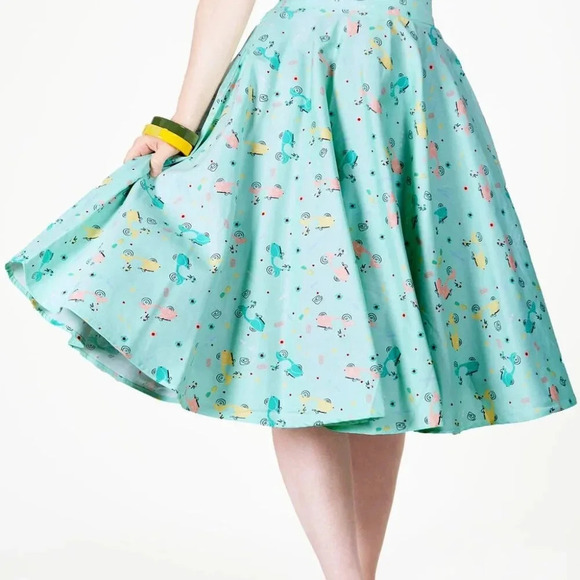 NWT Voodoo Vixen LILLY RETRO SCOOTER PRINT SWING SKIRT - Picture 1 of 5
